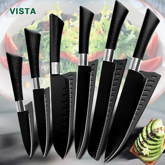 Non Stick Stainless Steel Santoku Kitchen Knives set