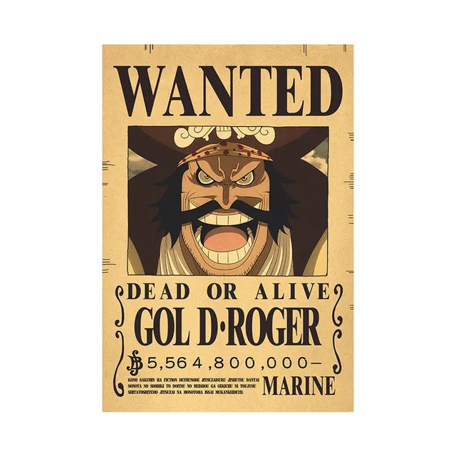 Anime Luffy Gear 5 One Pieces Bounty Wanted Posters