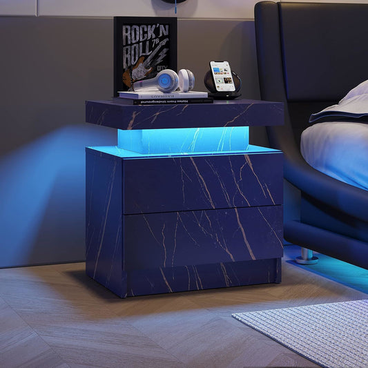 Nightstand LED Bedside Table Cabinet