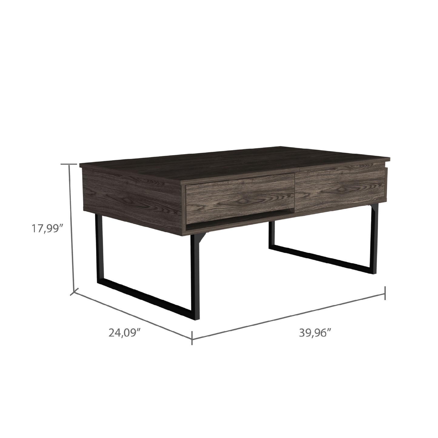 Dark Walnut Luxor Lift Top Coffee Table With Drawer